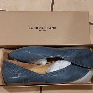 Lucky Brand Navy Suede Flats